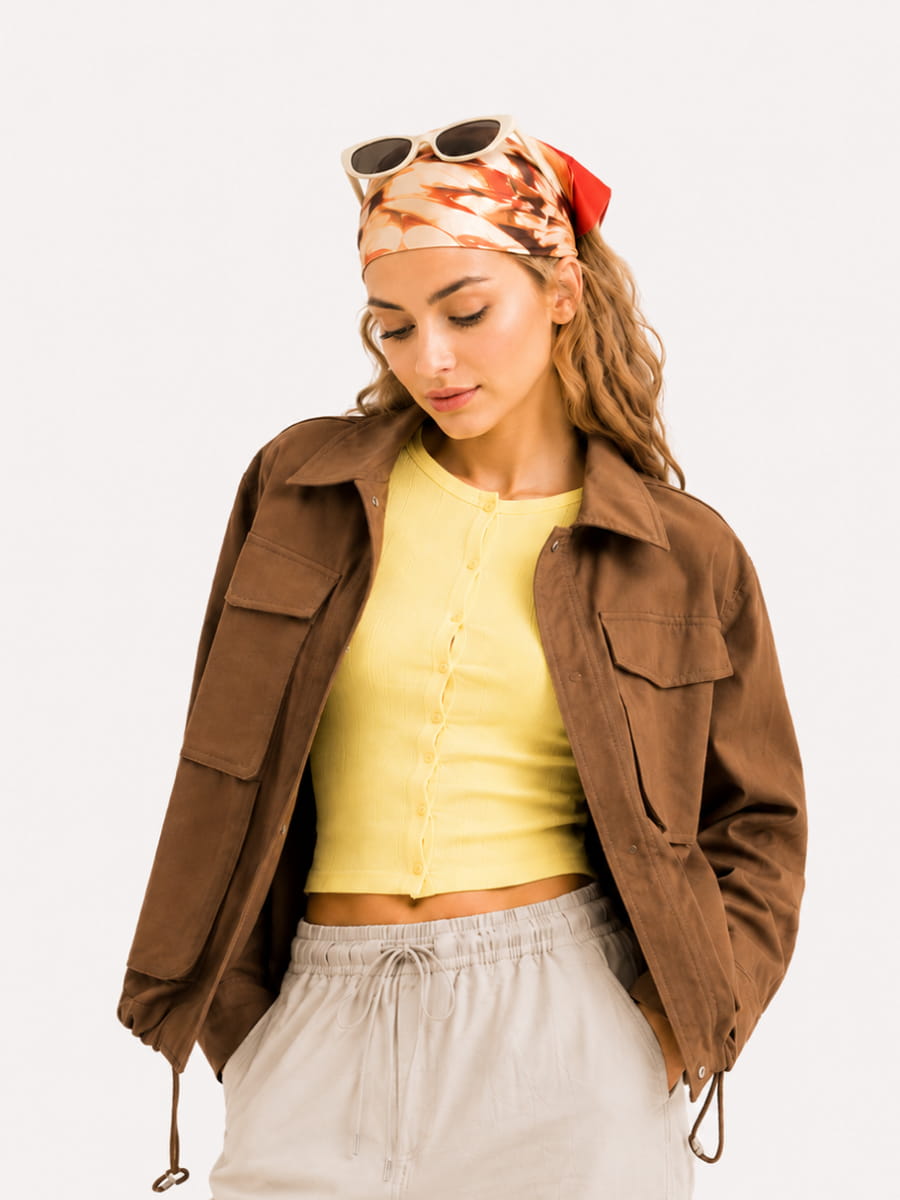 Ribbed Buttoned Top
